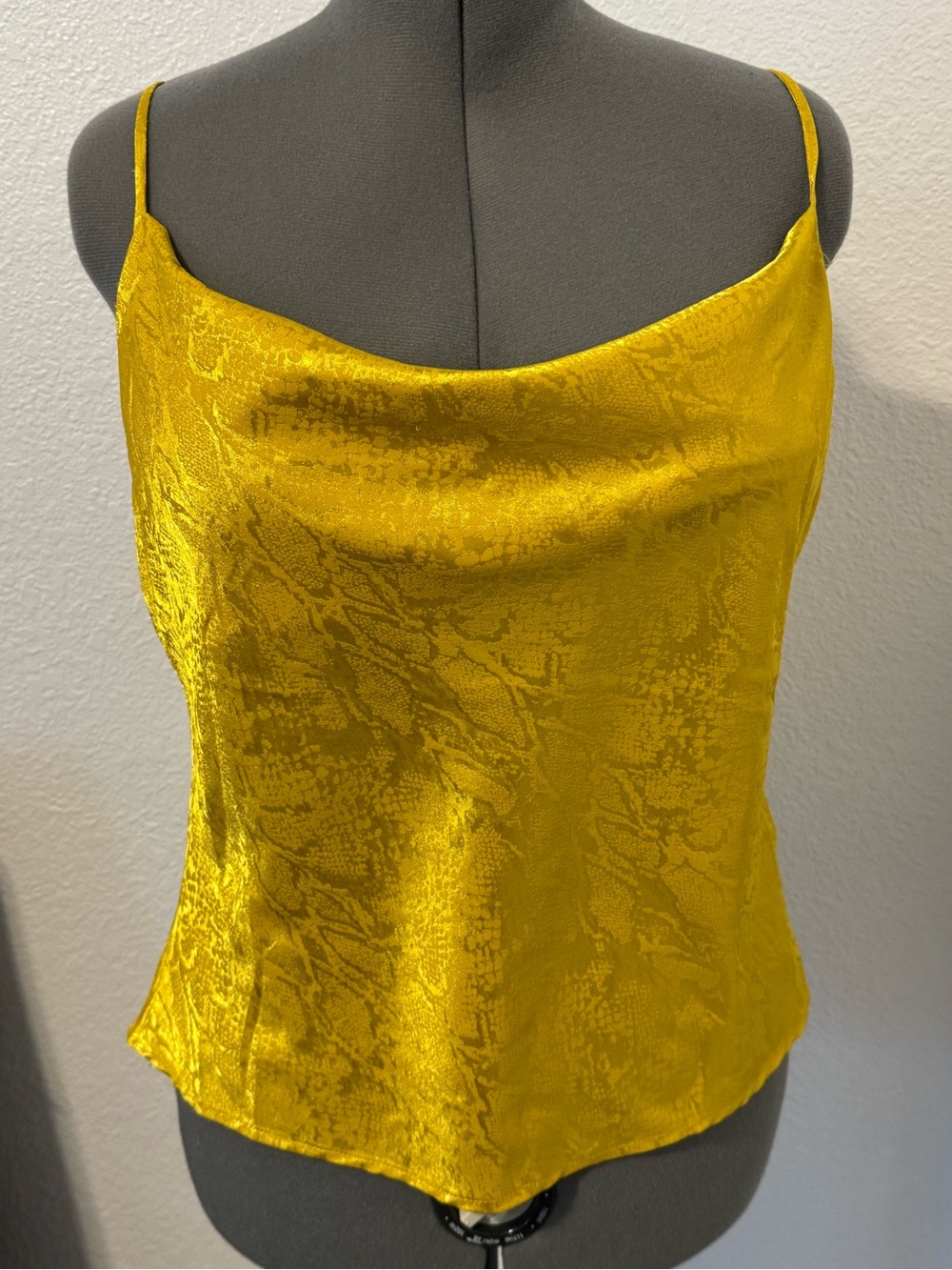 WAYF Yellow Cowl Neck Tank Size L